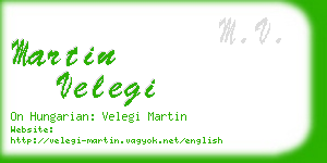 martin velegi business card